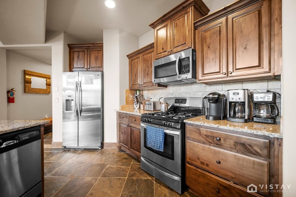 Prepare mountain feasts in your well-appointed culinary space.