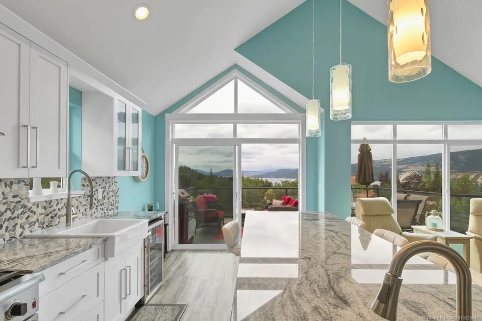 Kitchen with Views of Lake Okanagan