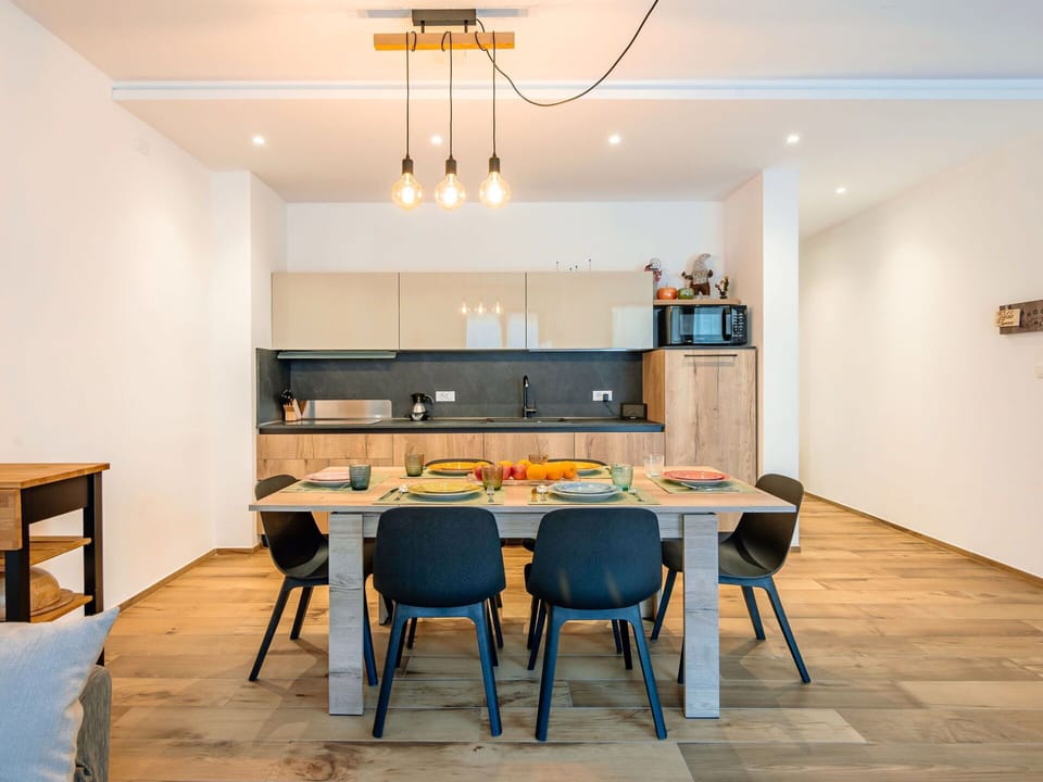Table, Furniture, Countertop, Cabinetry, Wood, Chair, Kitchen, Orange, Interior Design, Floor