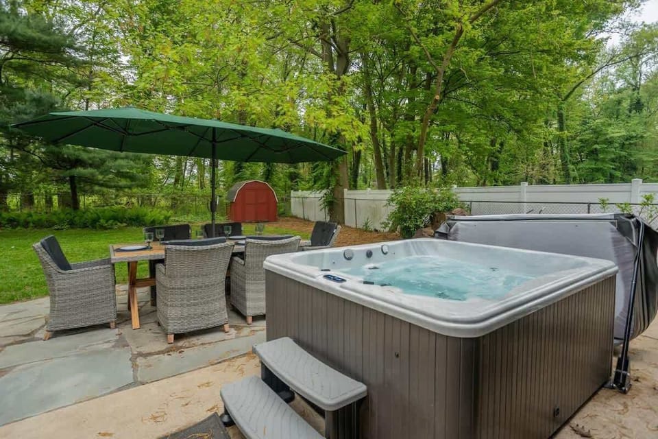Hot Tub sits off the 3 Season Porch