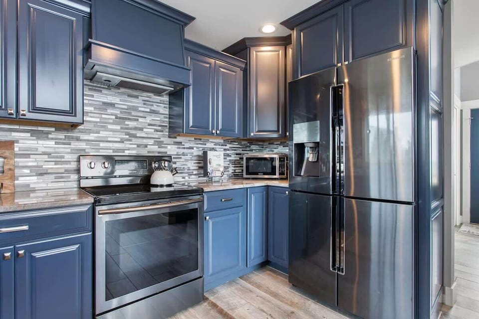 French door fridge and electric range
