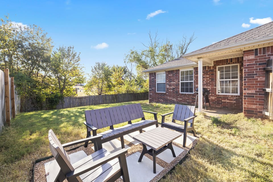 Fully fenced backyard gives you privacy while you sip your morning coffee.