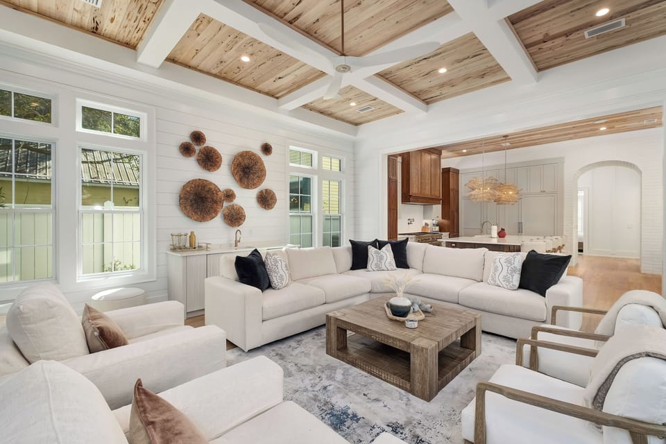 Cardinal View - Seagrove Beach - Living, Kitchen, and Dining Area