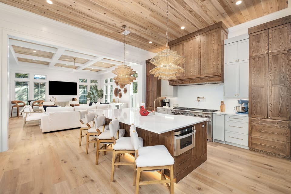 Cardinal View - Seagrove Beach - Living, Kitchen, and Dining Area