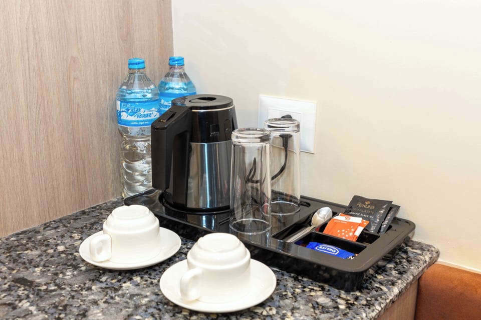 In-room safe, desk, laptop workspace, soundproofing