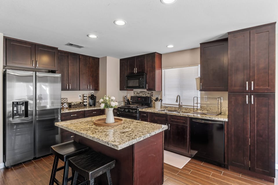 Modern Kitchen Island with Cooking Essentials