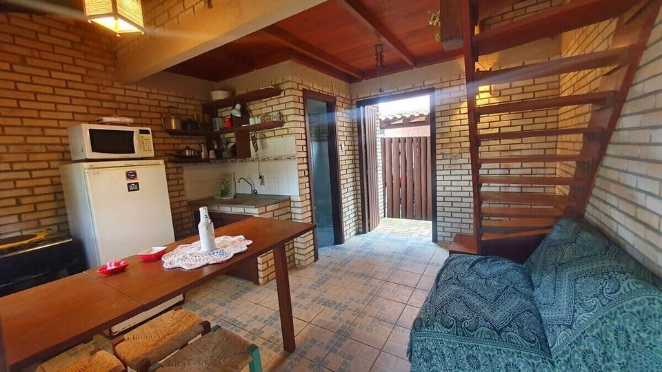 Traditional Cabin | Private kitchen | Fridge, microwave, cookware/dishes/utensils, dining tables