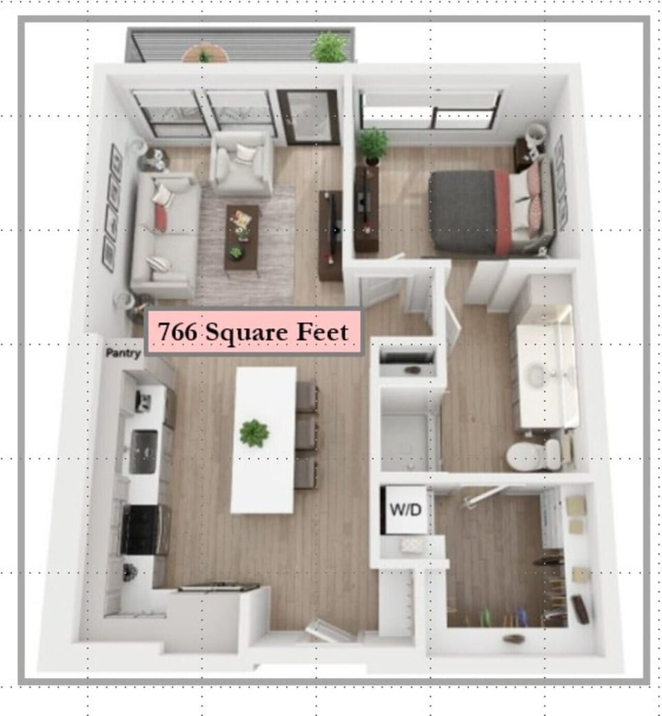 This image is for square footage reference only and isn’t intended to represent décor