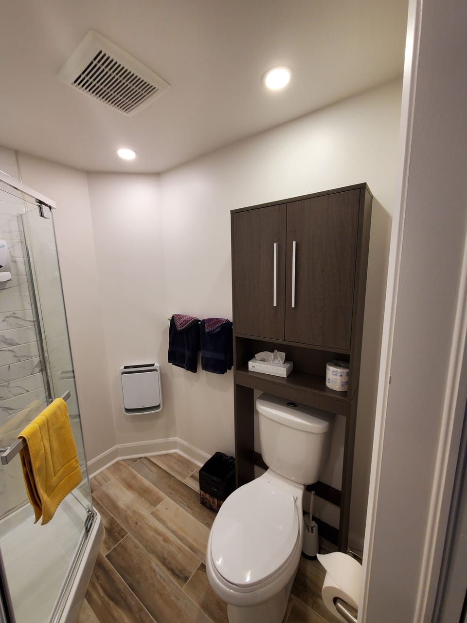 Chambre Petite Bergeronnette - salle de bain privée | Bathroom | Hair dryer, towels, soap, shampoo