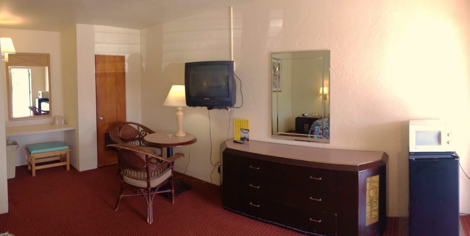 Desk, blackout drapes, iron/ironing board, free WiFi