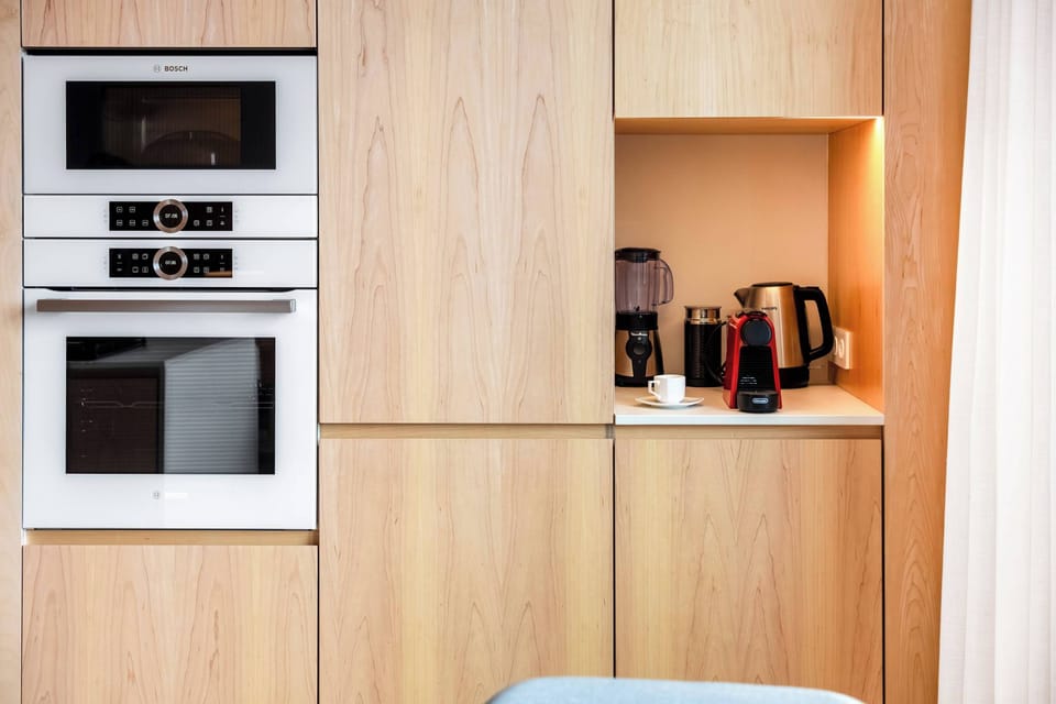 Our kitchen includes new Bosch all-electric appliances