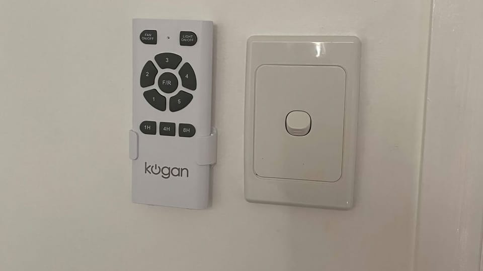 Ceiling fan and light switch is installed in each unit
