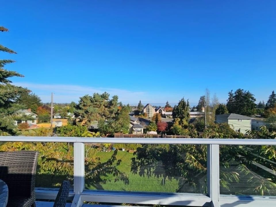 View from upstairs balcony.