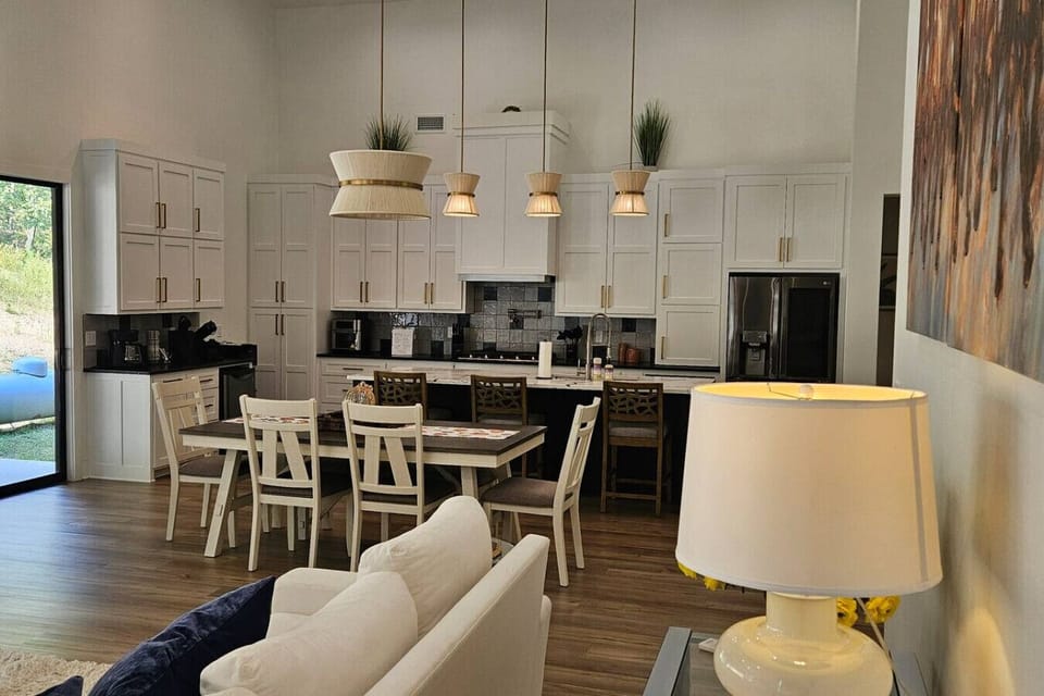 Spacious dining area for up to 8 to enjoy meals together.