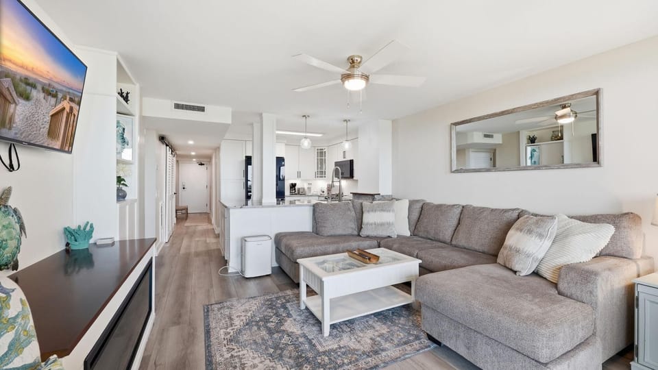 Comfy sectional sofa has room for everyone.