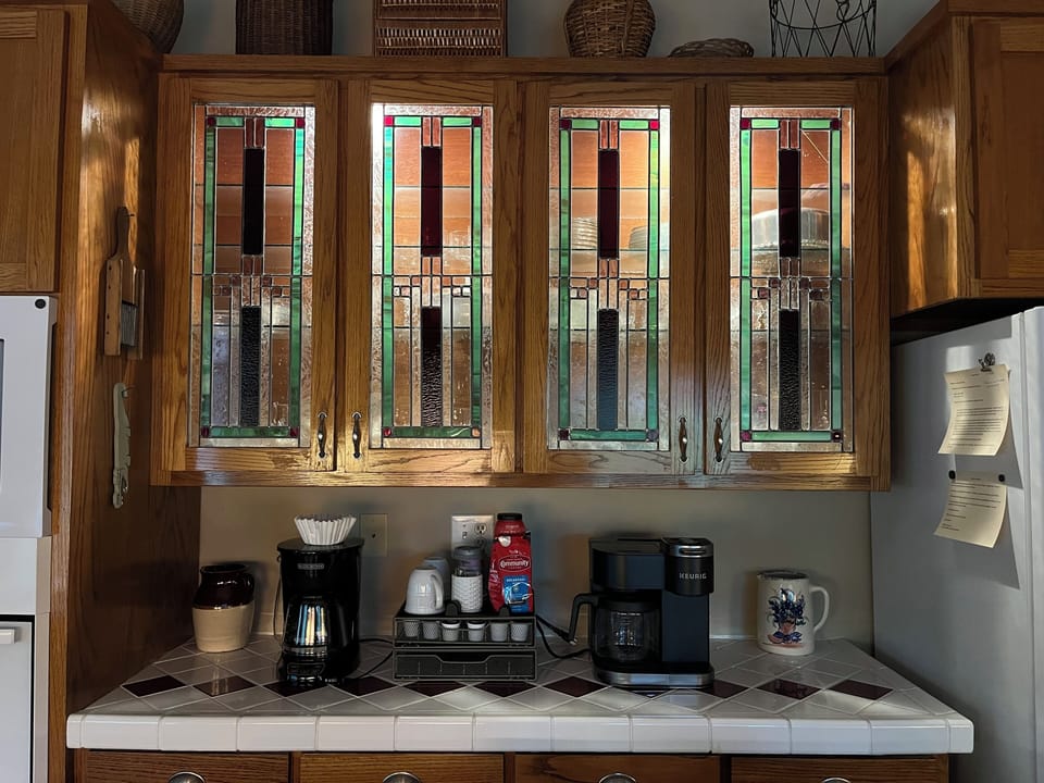 Coffee area in kitchen. 