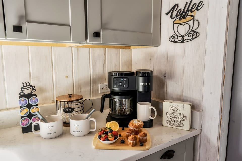 Savor a freshly brewed cup of coffee for a delightful start to your day with our Keurig k-cup combo……MMM!