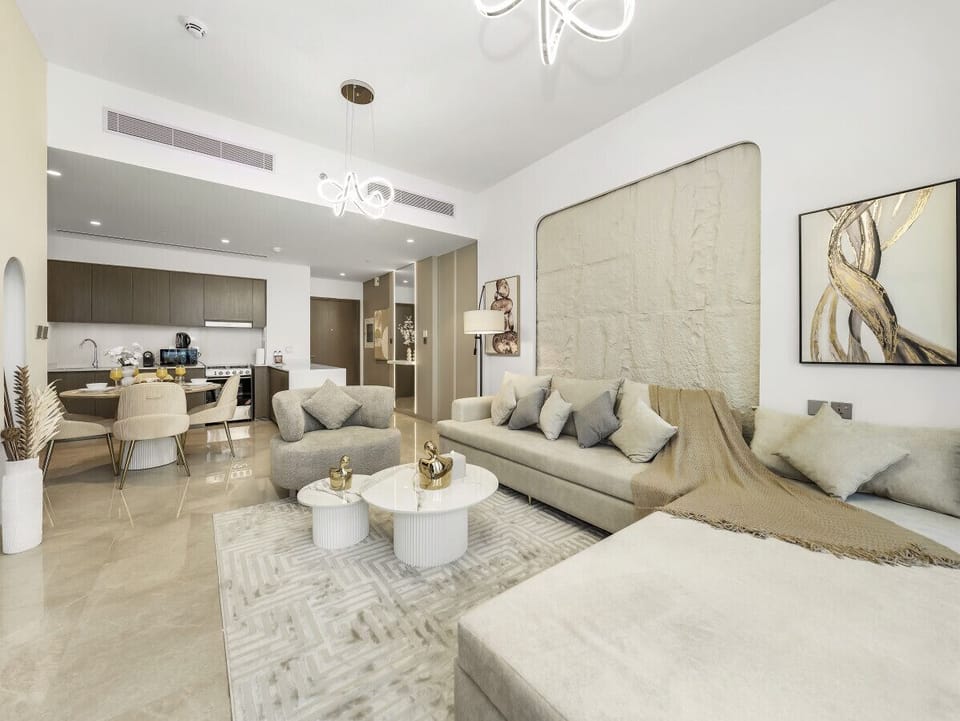 Spacious living area with natural light