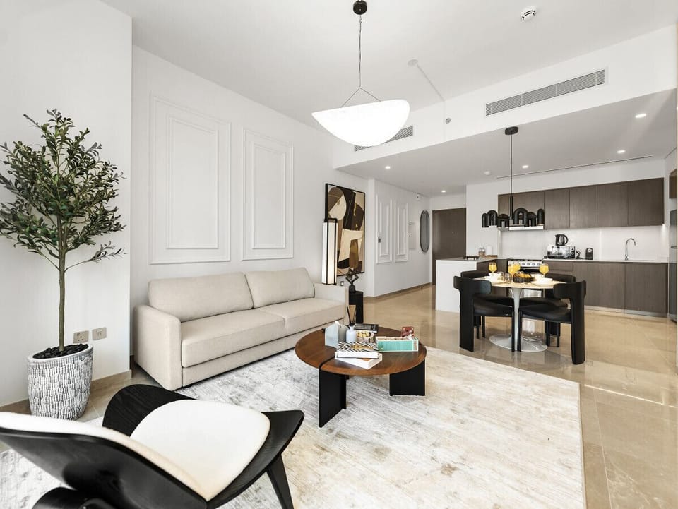 Spacious living area with natural light