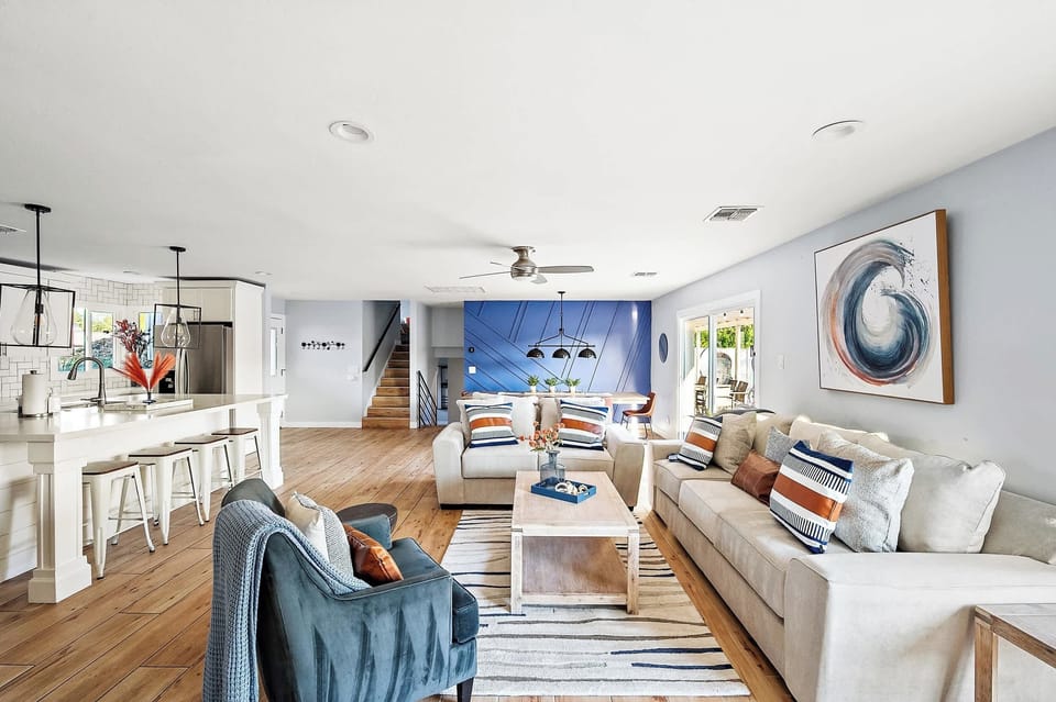 Embrace the beauty of open living! Our spacious floor plan seamlessly connects the living room, dining area, and kitchen