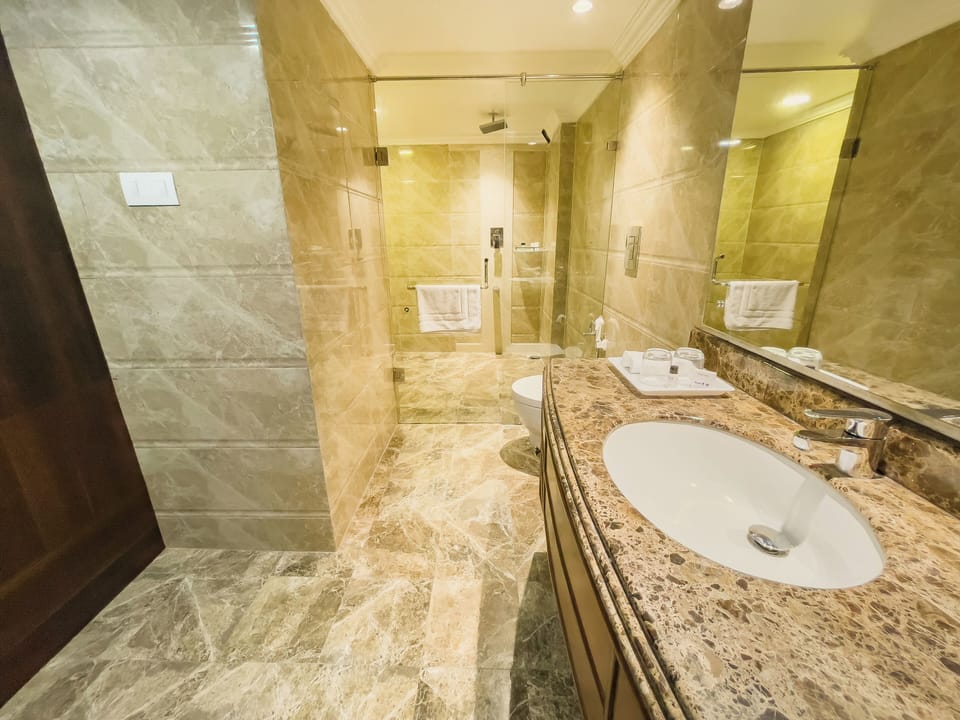 Shower, free toiletries, hair dryer (on request), slippers