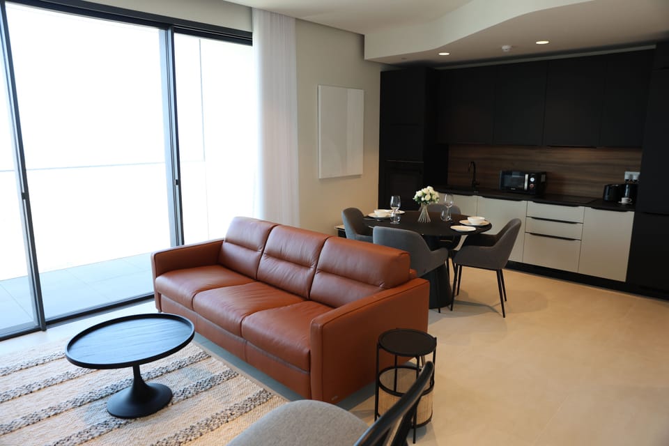 Superior Apartment, 1 Double Bed, Kitchen, Sea View | Living area | Flat-screen TV