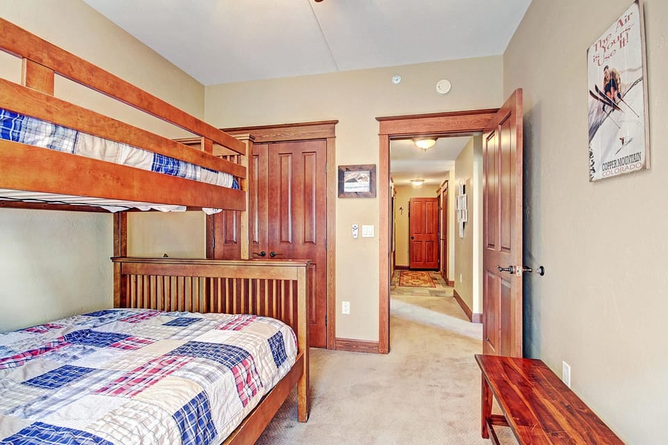Twin over double bunk bed.