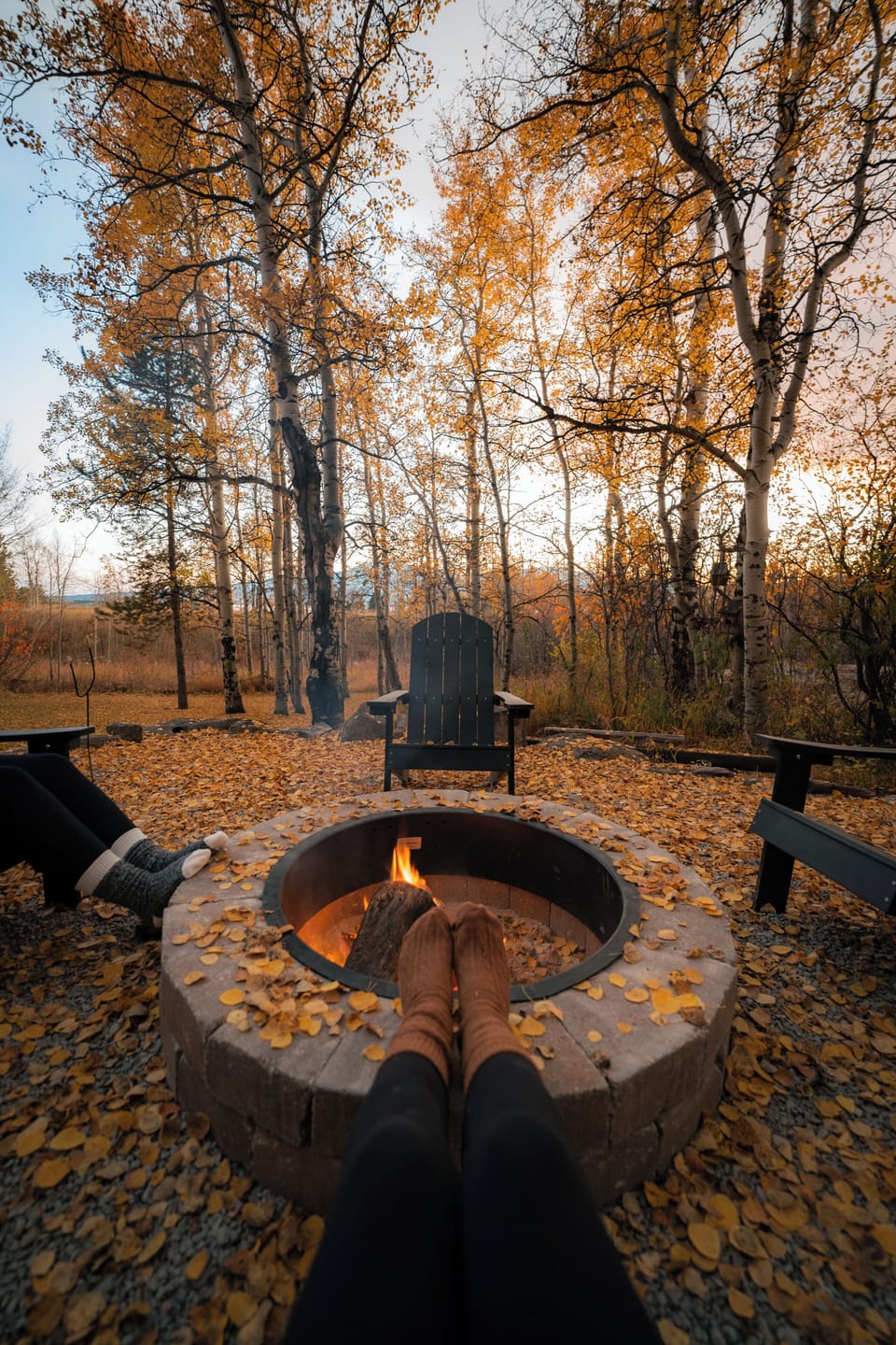 Family firepit area. Private and secluded. 