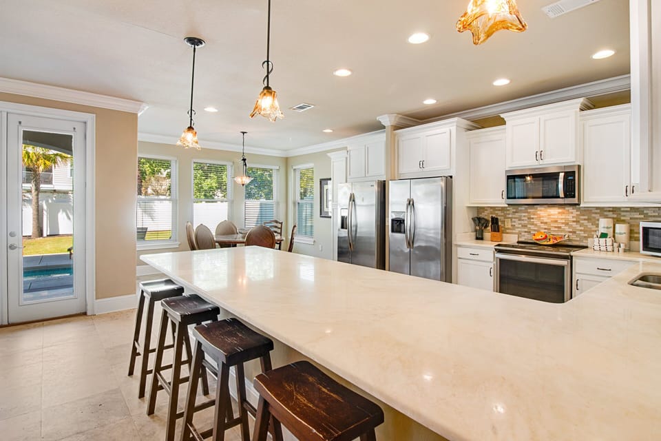 First Floor Kitchen with Bar Seating