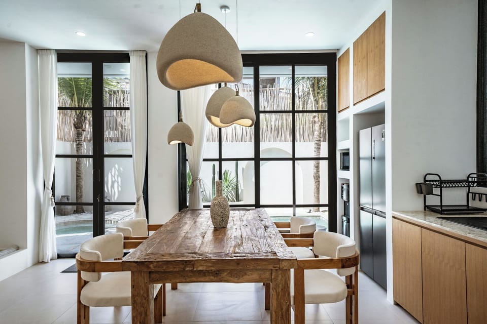 Villa, Balcony, Pool View | Dining room