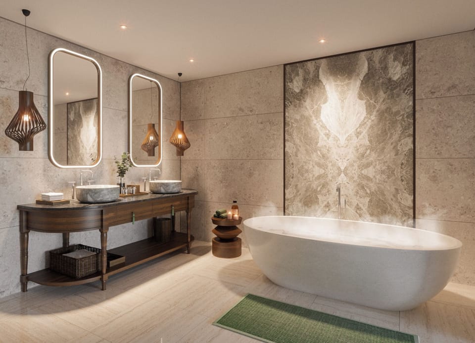 Presidential Suite | Bathroom | Shower, free toiletries, hair dryer, bathrobes