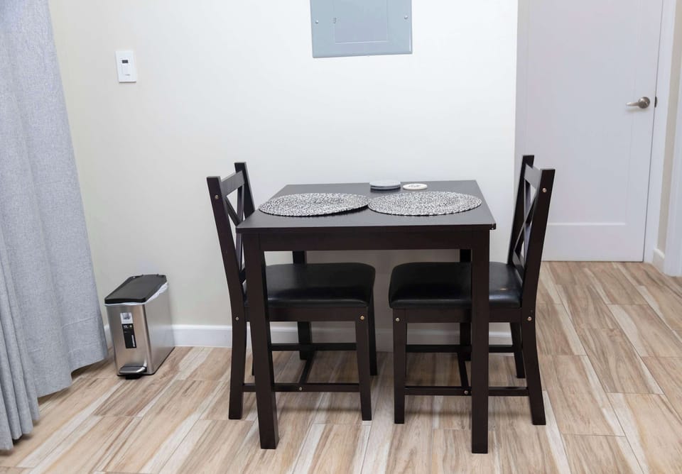 Enjoy an intimate meal at this convenient dining nook.