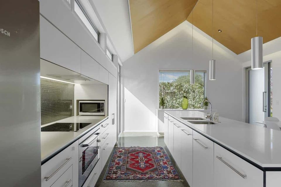 Sunny open plan kitchen