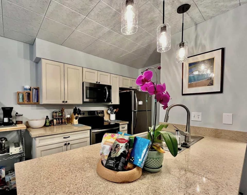 Large kitchen counter space