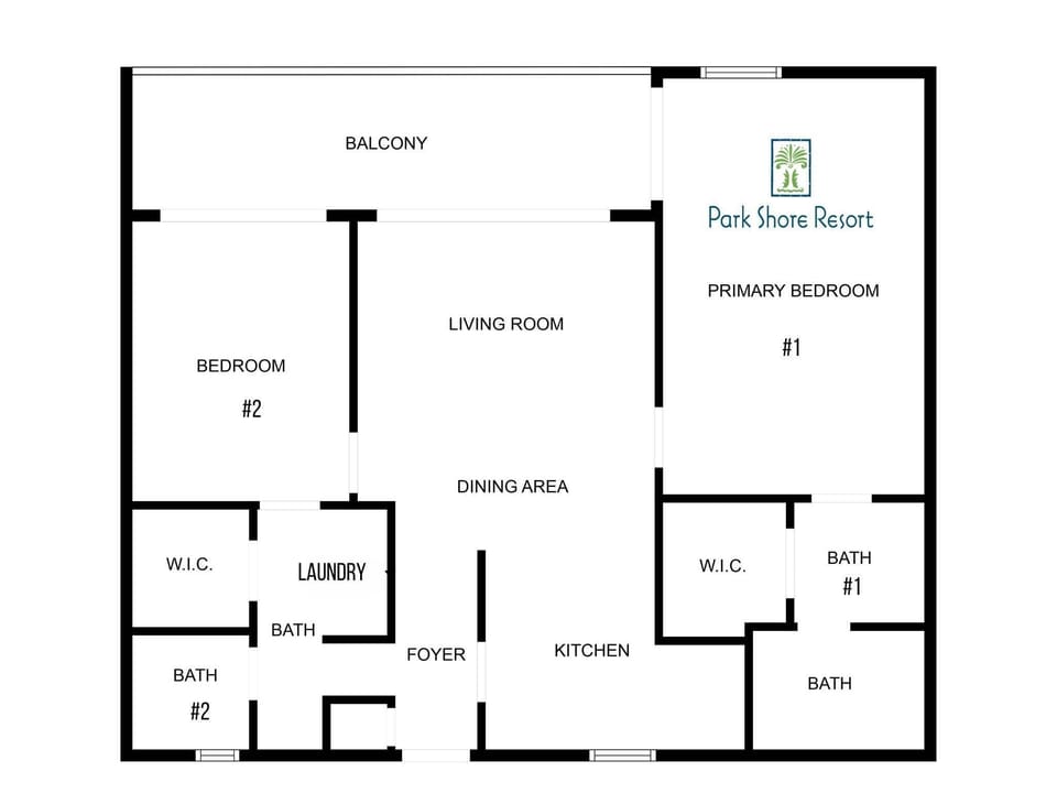 The floor plan of this deluxe condo 