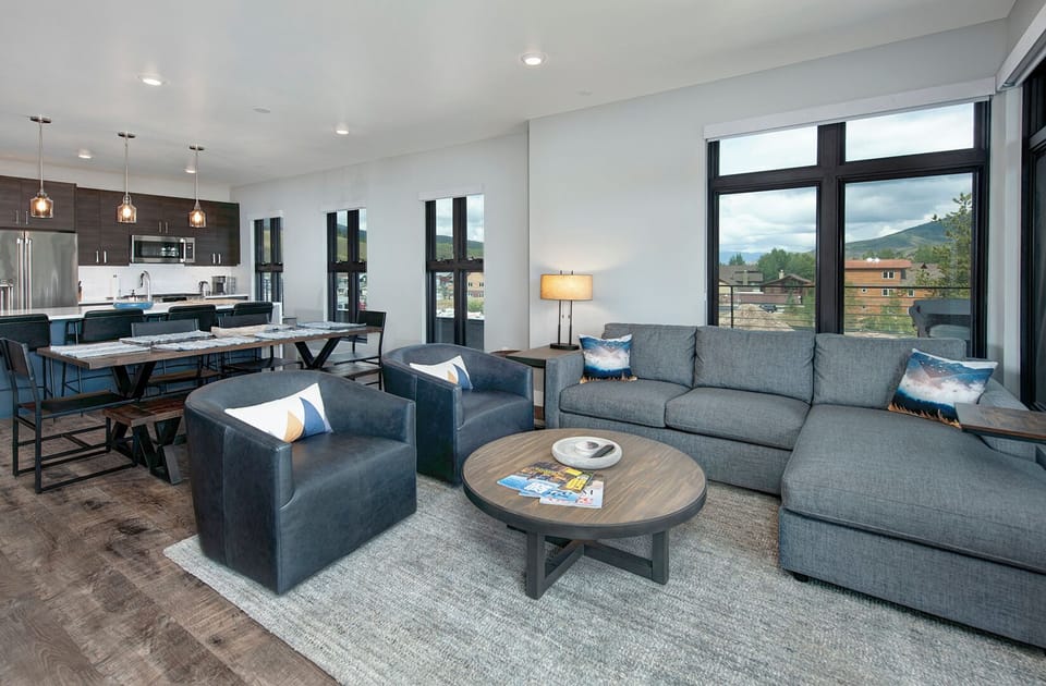 Recently updated living room with plenty of seating for the whole family to enjoy.