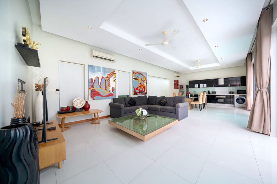 Family Villa, 3 Bedrooms, Private Pool, Pool View | Living area | Flat-screen TV