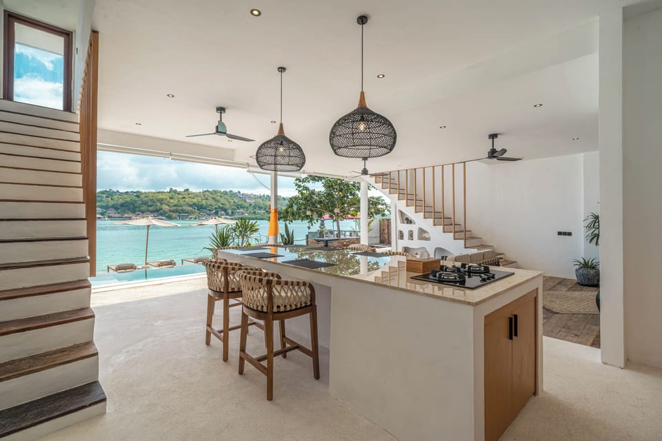 Comfort Villa, Patio, Beach View | Private kitchen | Fridge, microwave, stovetop, blender