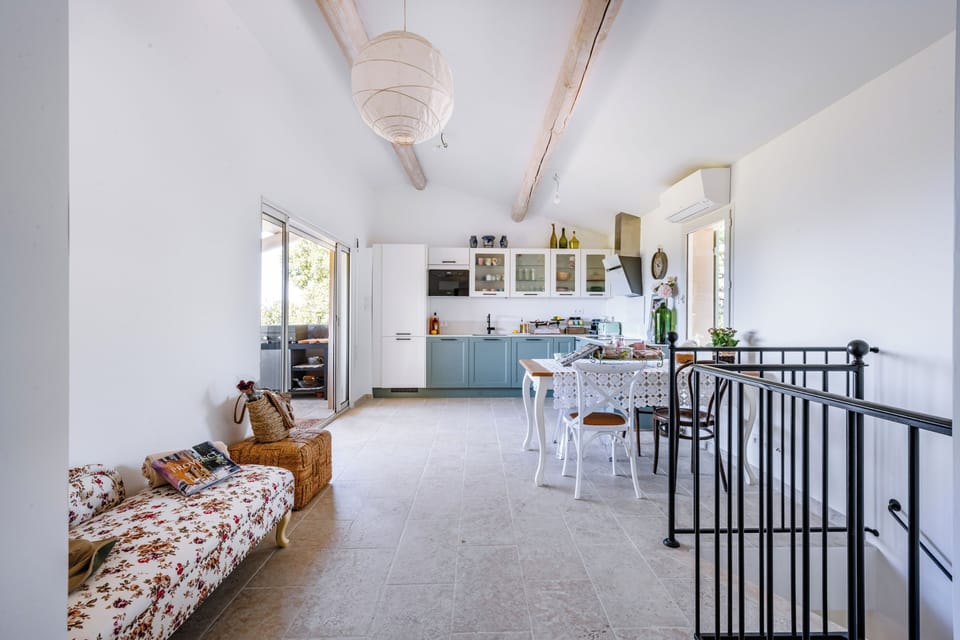 Kitchen and indoor dining area