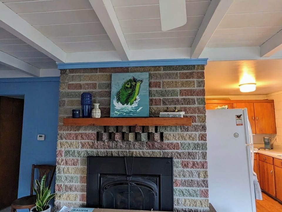 Brick Fireplace - Brick fireplace in living room