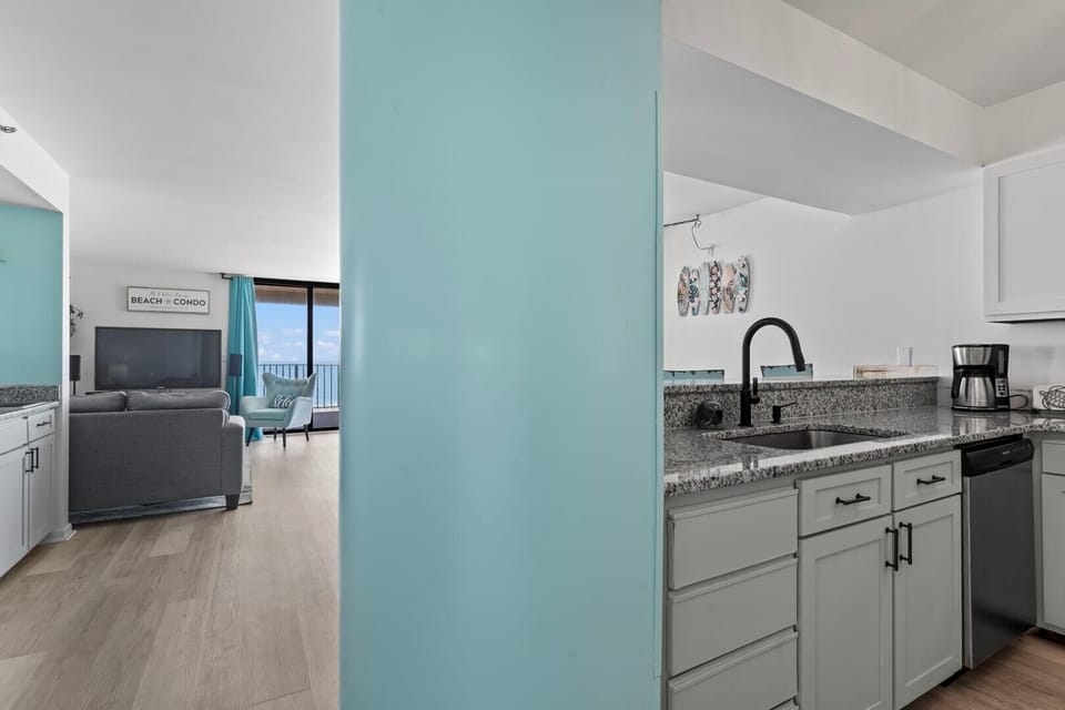 Kitchen Sinks & View Of Living Area