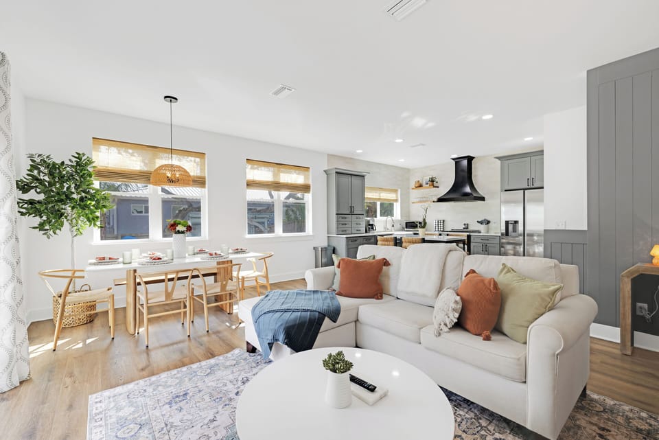 Living room with queen sleeper sofa