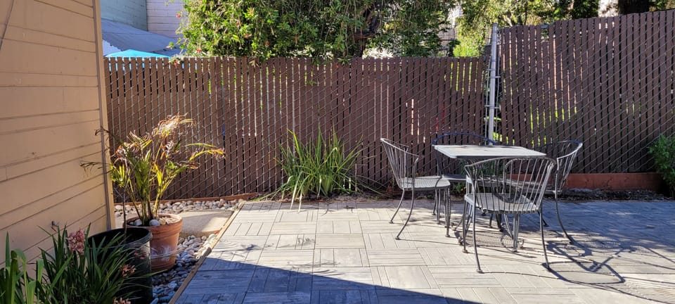 patio with table and chair