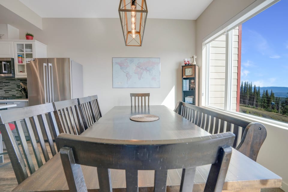 Featuring beautiful views of SilverStar's village through the windows.