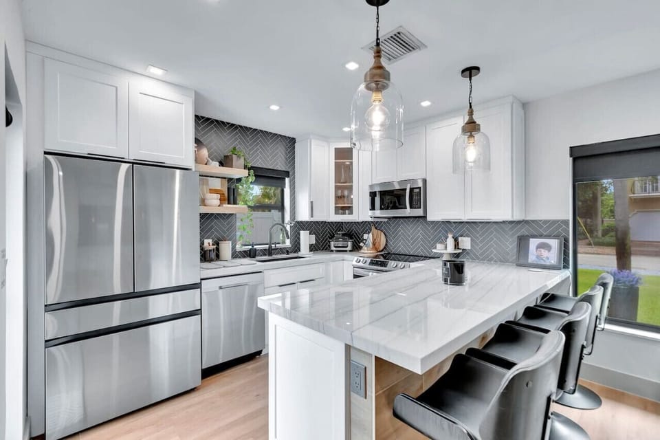 fully equipped kitchen offers everything you need to whip up delicious meals.