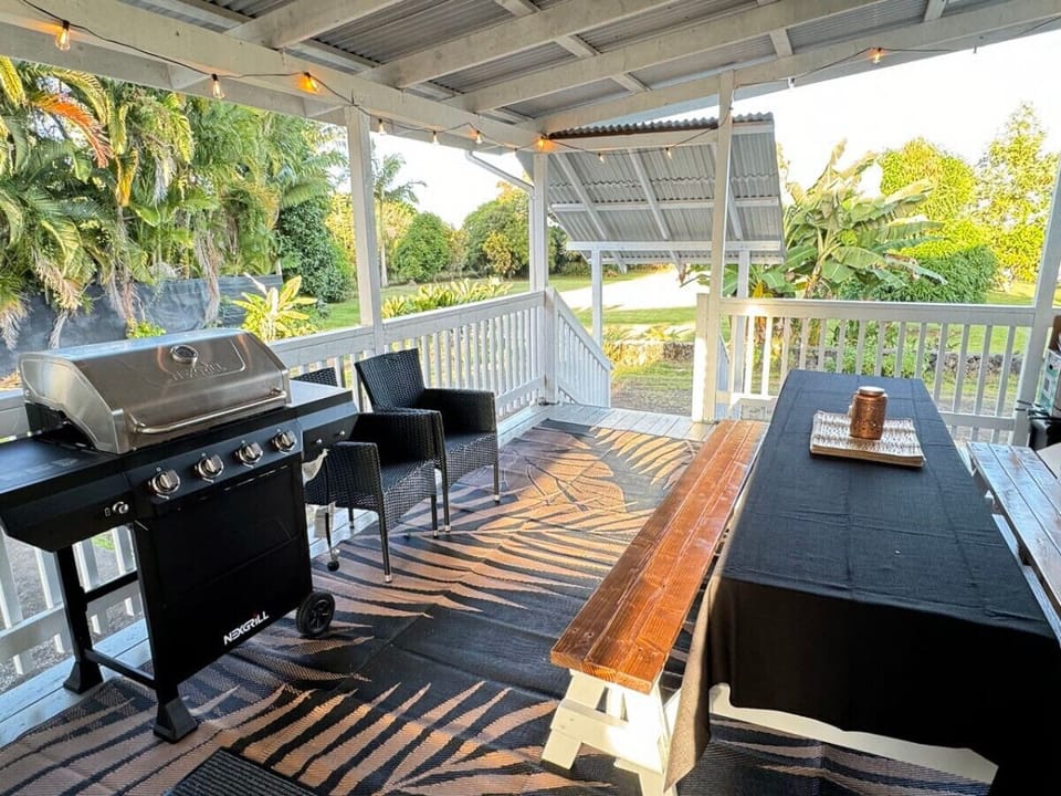 Our covered lanai is perfect for an outdoor meal