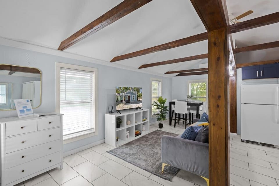 Entering the property first view. Living room, SMART TV, Kitchen, dining room for 4 people