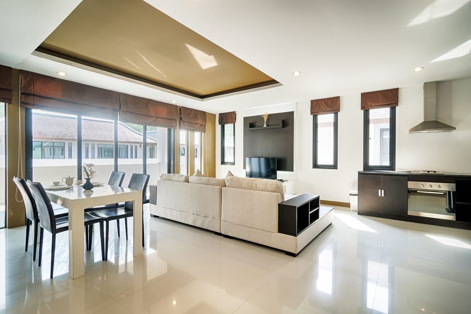 Comfort Apartment, 1 Double Bed, Garden Area | Living area | 32-inch LCD TV with satellite channels, TV, DVD player