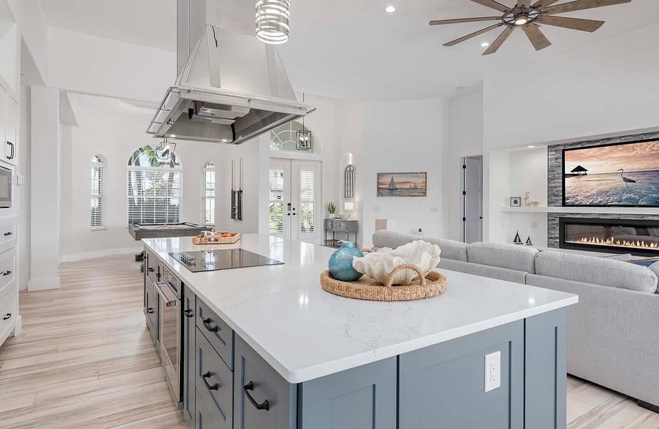 Large Open Kitchen with Views of the Living Room