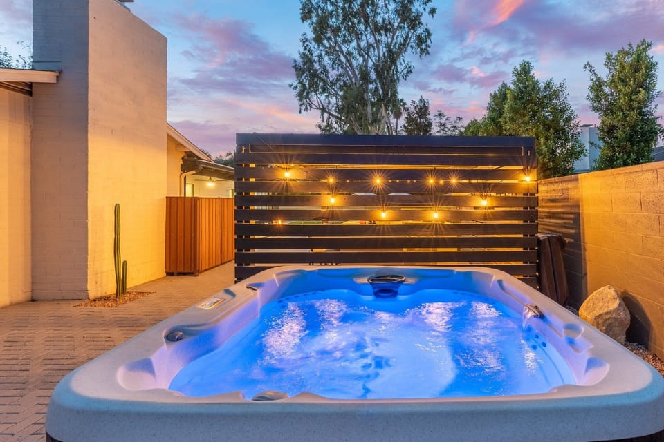 Relax in the private hot tub, heated year round. 